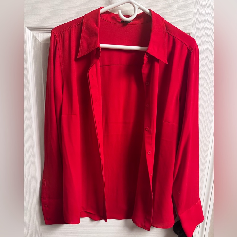 Express Red Slim Portofino Button Down Shirt